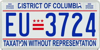 DC license plate EU3724