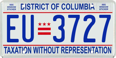 DC license plate EU3727