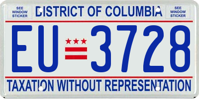 DC license plate EU3728