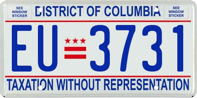 DC license plate EU3731