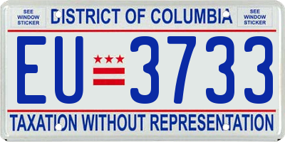 DC license plate EU3733
