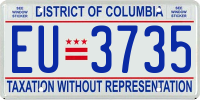 DC license plate EU3735