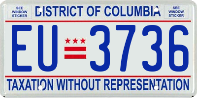 DC license plate EU3736