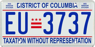 DC license plate EU3737