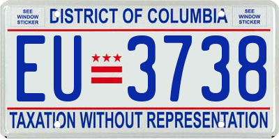 DC license plate EU3738