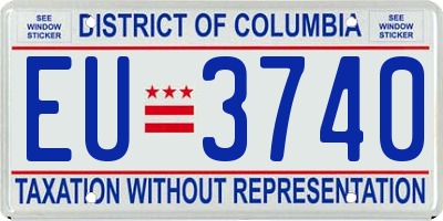 DC license plate EU3740