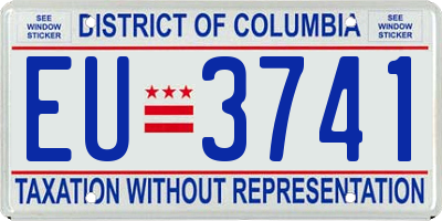 DC license plate EU3741