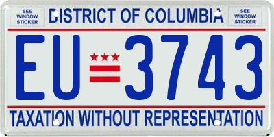 DC license plate EU3743