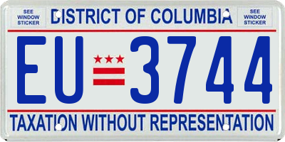 DC license plate EU3744