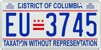 DC license plate EU3745