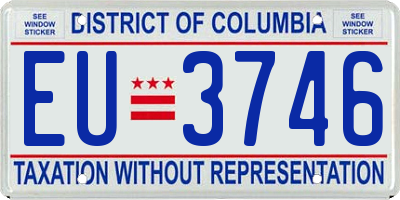 DC license plate EU3746