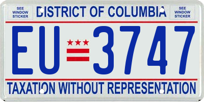DC license plate EU3747