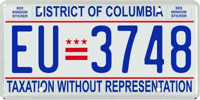 DC license plate EU3748