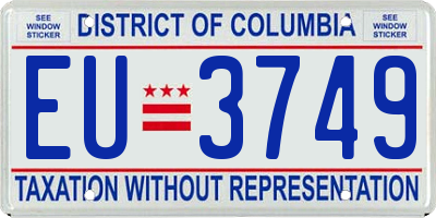 DC license plate EU3749
