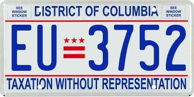 DC license plate EU3752
