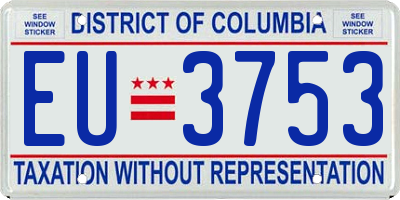 DC license plate EU3753