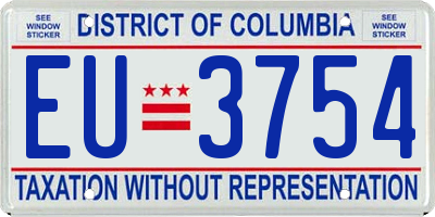 DC license plate EU3754