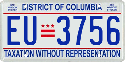 DC license plate EU3756