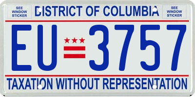 DC license plate EU3757
