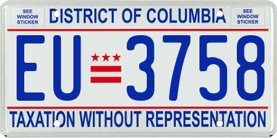 DC license plate EU3758