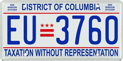 DC license plate EU3760