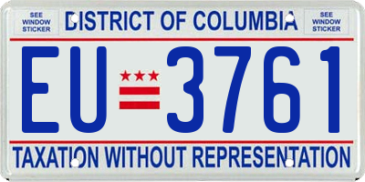 DC license plate EU3761