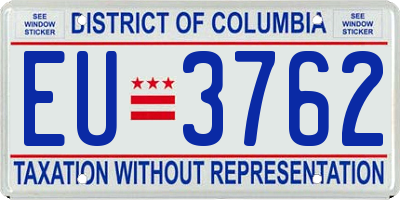 DC license plate EU3762