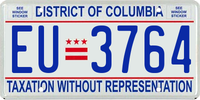 DC license plate EU3764