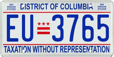 DC license plate EU3765