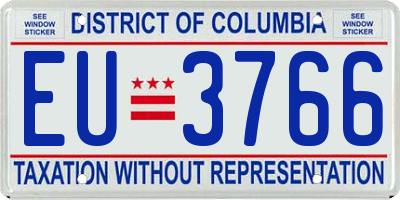 DC license plate EU3766