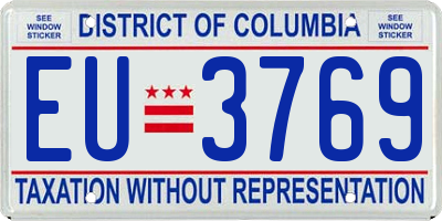 DC license plate EU3769