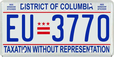DC license plate EU3770