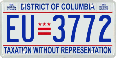 DC license plate EU3772