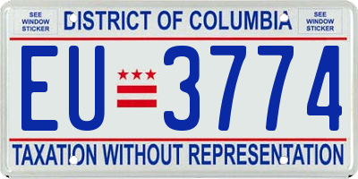 DC license plate EU3774