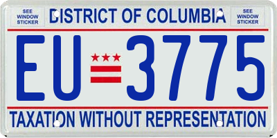 DC license plate EU3775