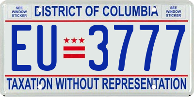 DC license plate EU3777