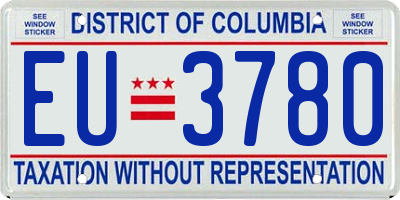 DC license plate EU3780