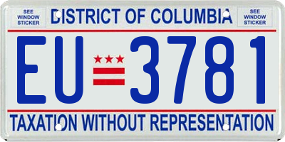DC license plate EU3781