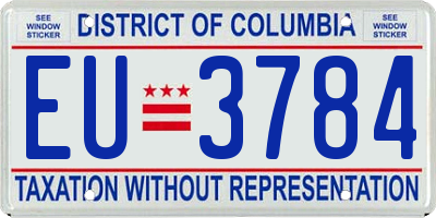 DC license plate EU3784