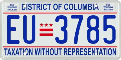 DC license plate EU3785