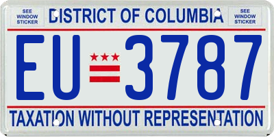DC license plate EU3787