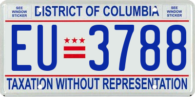 DC license plate EU3788