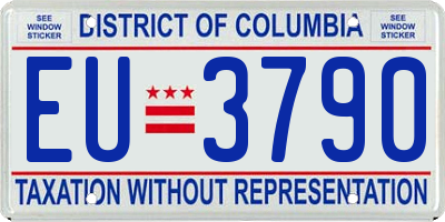 DC license plate EU3790