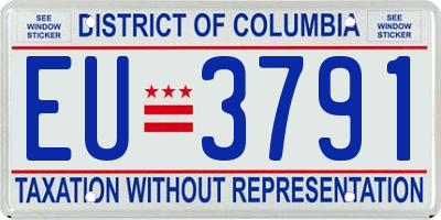 DC license plate EU3791