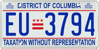 DC license plate EU3794