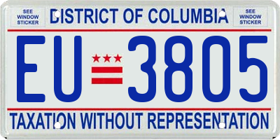 DC license plate EU3805