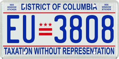 DC license plate EU3808