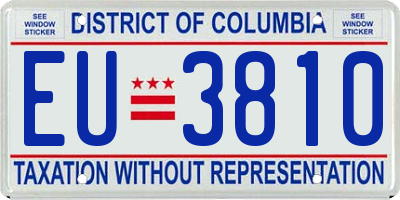 DC license plate EU3810