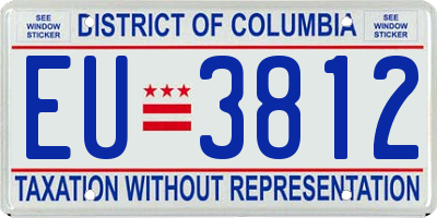 DC license plate EU3812