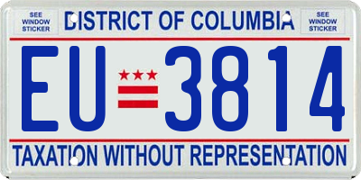 DC license plate EU3814
